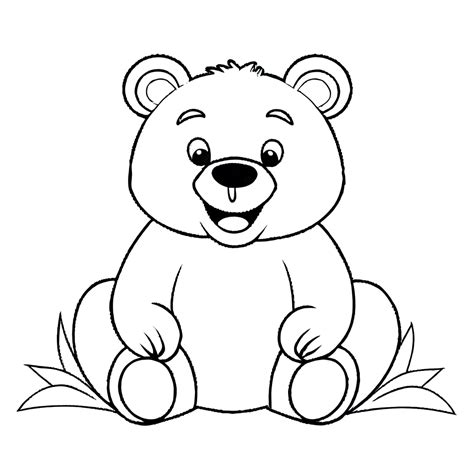 Smiling brown bear outline Lulu Pages