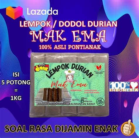 Lempok Dodol Durian Asli Pontianak Cemilan Jajanan Khas Kalimantan