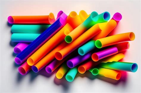 Premium Ai Image Colorful Plastic Drinking Straws Isolated On A White