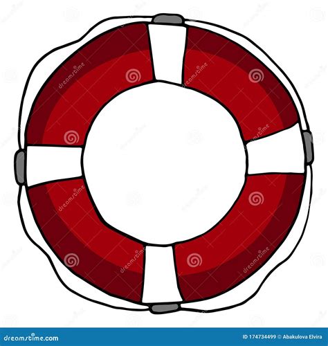 Colorful Life Buoy Hand Drawn Sketch Vector Illustration Stock Vector