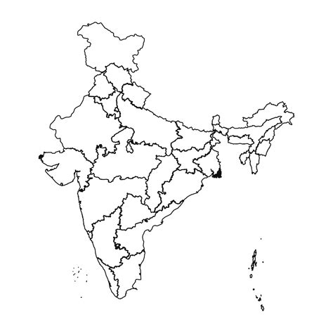 Outline Sketch Map of India With States and Cities 25843982 Vector Art at Vecteezy