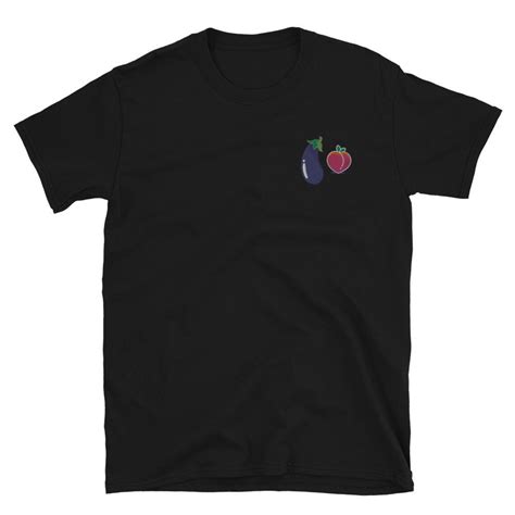 Gay Emoji Eggplant And Peach Embroidery Cute Gay Embroidery Etsy