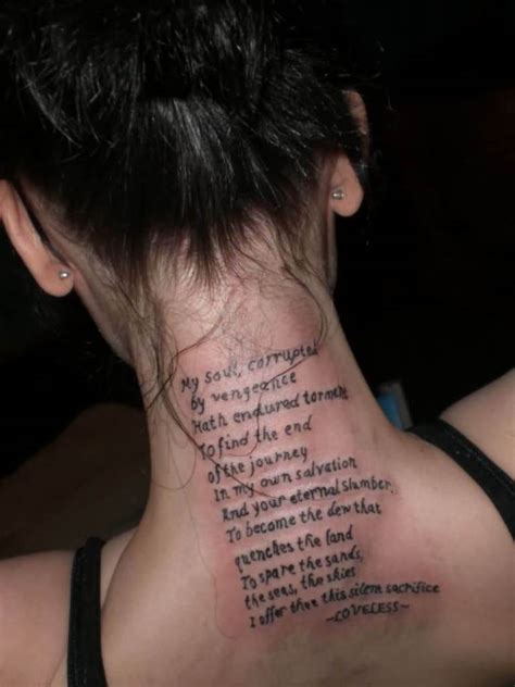 29 Beautiful Words Neck Tattoos