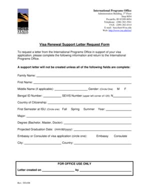 Fillable Online Isu Visa Renewal Request Form Isu Fax Email Print