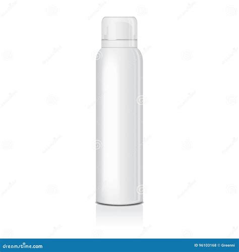 Blank Deodorant Spray For Women Or Men Vector Mock Up Template Of White Metal Bottle With