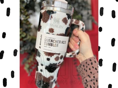 40oz Tumbler Cow Print Tumbler 40oz Tumbler With Handle Cow Print Glitter Tumbler Western