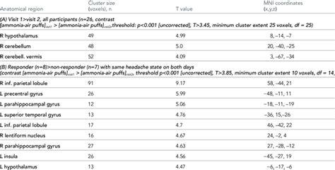 Details Of The Statistical Results Of The Functional Magnetic Resonance Download Scientific