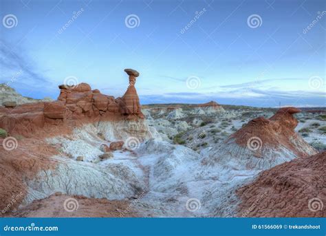 The Toadstools Hoodoo Rock Formation after Sunset Stock Image - Image ...