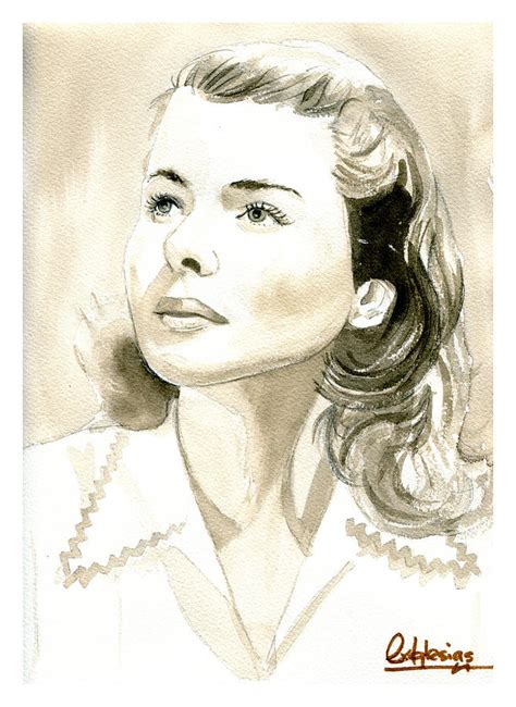 Ingrid Bergman Painting By David Iglesias Fine Art America