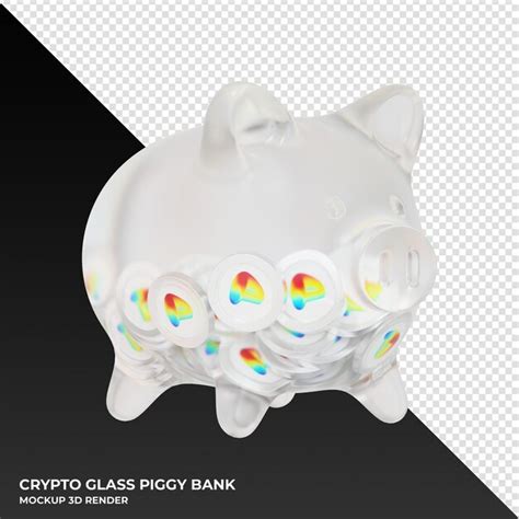 Premium Psd Curve Dao Token Crv Glass Piggy Bank With Crypto Coins D