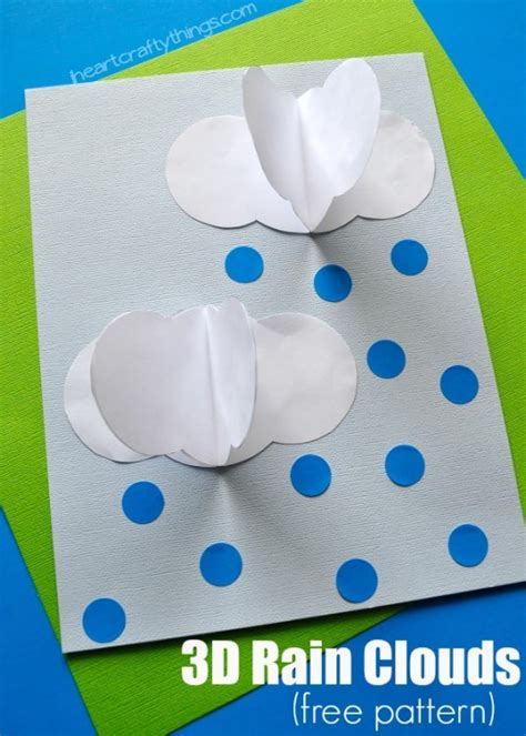 3d Rain Clouds Craft With Free Pattern I Heart Crafty Things