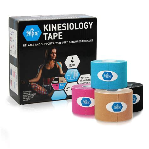 Medpride Kinesiology Tape 4 Rolls Latex Free Athletic Tape For Pain