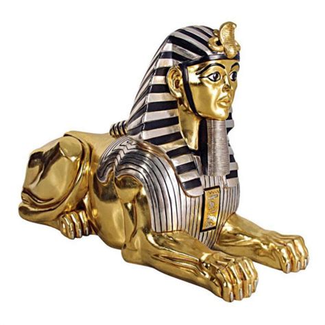 Giant Gilded Egyptian Sphinx Statue