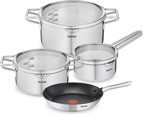 Tefal Topf Set Nordica Edelstahl Topfset 6 Tlg 20 24 Cm Kochtopf Zwei Deckel