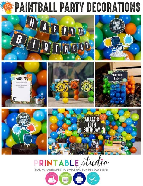 Paintball party decorations paintball birthday decorations etsy – Artofit