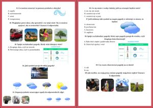 Pogoda Kalendarz Pogody KARTA PRACY SPRAWDZIAN