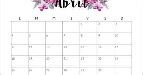 Imprimible Gratuito Calendario Para Abril Blog F De Fifi