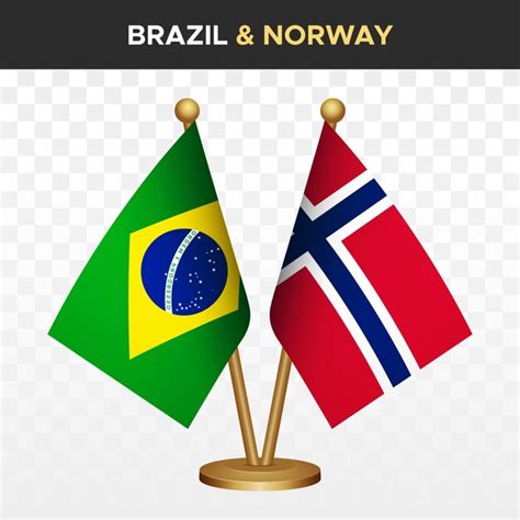 Brasil Vs Noruega Bandeiras Brasileiras Bandeira Do Brasil Vetor Premium