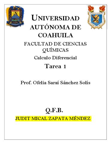 Calculo Diferencial Tarea Pdf