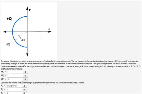 Solved Consider A Thin Plastic Rod Bent Into A Semicircular Chegg