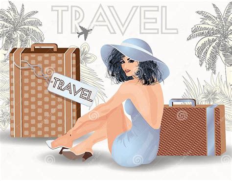 Summer Travel Sex Pin Up Girl Stock Vector Illustration Of Airplane