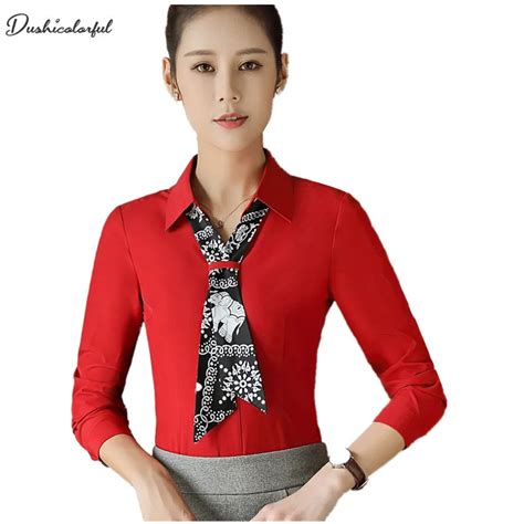 Dushicolorful Spring New Women Tops And Blouses Formal Professional