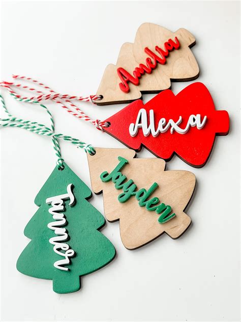 Christmas Name Tags / Wooden Christmas Name Tags / Stocking Tags ...