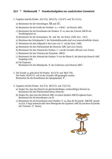 Pdf Standardaufgaben Zur Analytischen Geometrie Raschweb Deraschweb