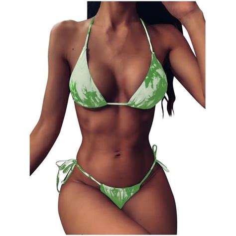 Maillot De Bain Ensemble Bikini R Glable Bandage D Contract Fnn Gns Oneritea Green