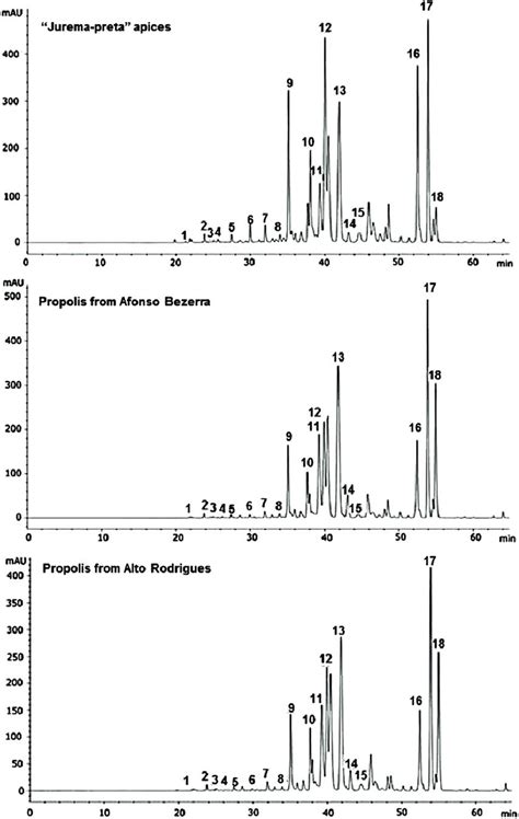 Hplc Chromatograms Of Ethanol Extracts Of Shoot Apices Of Download