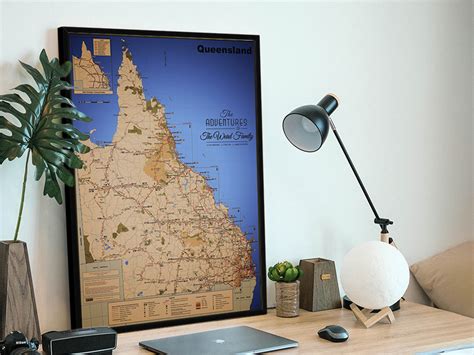 Bespoke Topographic Map Of Queensland Gift Ideas Adelaide