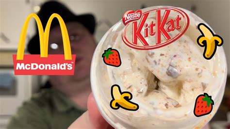 Mcdonalds New Kitkat Banana Split Mcflurry Review Youtube