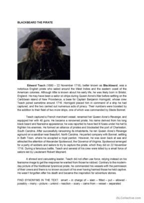 3 Blackbeard English ESL Worksheets Pdf Doc