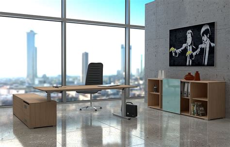 HD wallpaper: brown wooden desk beside cubby shelf, office, skyscraper, view | Wallpaper Flare