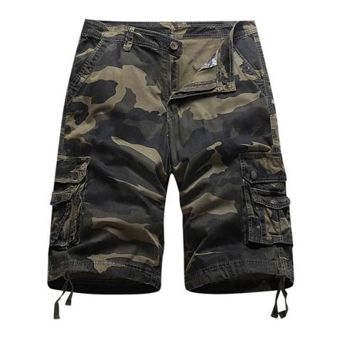 Camouflage Cargo Short Homme Multi Poches Coupe Droite Casual Short Ete