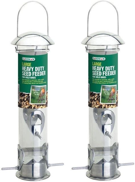 2 Pack Bundle Gardman Heavy Duty Seed Feeder Metal Wild Bird Feed