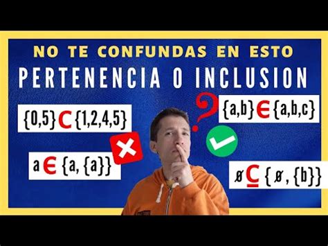 Relacion De PERTENENCIA e INCLUSION De Conjuntos Teoría de