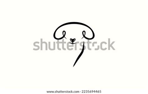 Line Art Sheep Logo Template Stock Vector Royalty Free