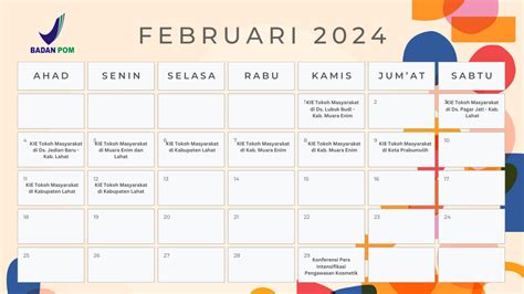 Kalender Kegiatan BBPOM Di Palembang