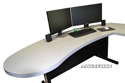 L-Shaped Gray Custom | Ascendtech L-Shaped Custom Office Desk