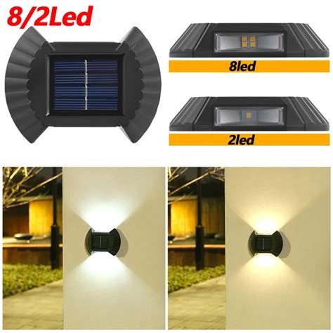 L Mpara Led Solar De Pared Impermeable Luz De Arriba Y Abajo Para