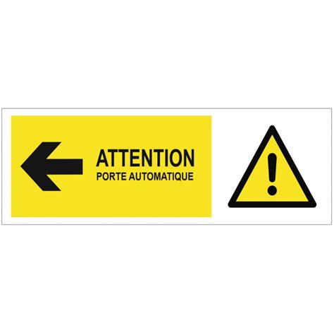 Panneau Attention Porte Automatique Pictogramme Refab Sticker