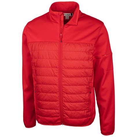 Clique Mens Red Fiery Hybrid Jacket