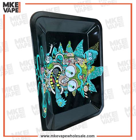 Metal Tray Small Trippy Rick Msrp Each Mke Vape Wholesale