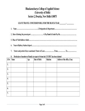 Fillable Online Bill Form For Ltc Htc Pdf Fax Email Print Pdffiller