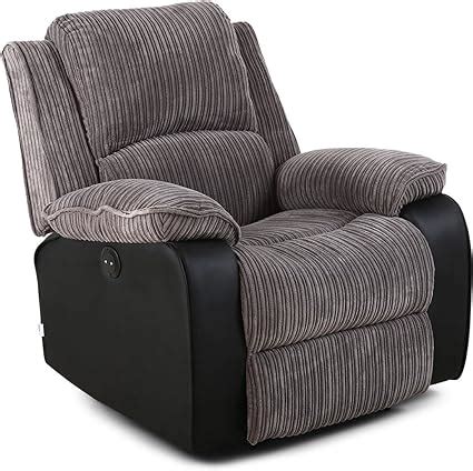 More Homes Postana Electric High Back Jumbo Cord Fabric Recliner