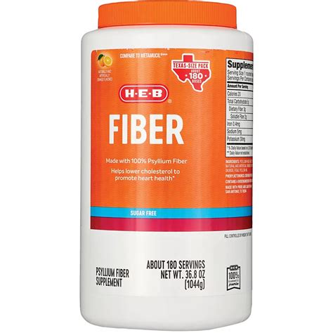 H E B Sugar Free Natural Fiber Dietary Supplement Shop Digestion