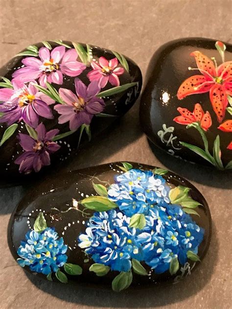 Painted Rocks Rock Art Decorative Stones Custom Painting Custom