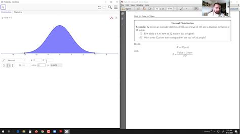 Normal Distribution On Geogebra Youtube