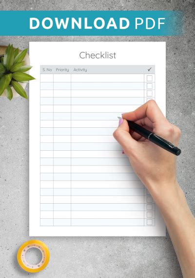 Printable Priority List Template